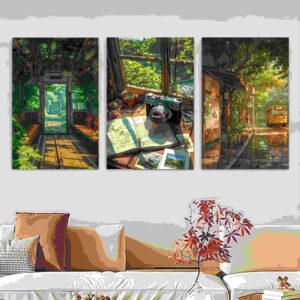 Set of 3 wall Art Phototiles for wall decoration/ wooden wall phototiles