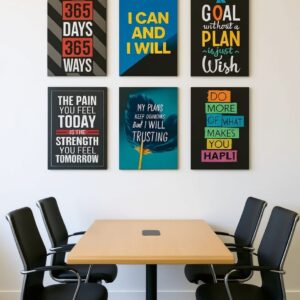 set of 6 motivational theme phototiles for wall decoration/ wooden phototiles