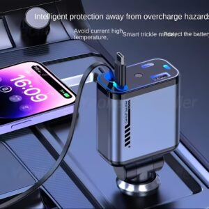 Home c6 4 in 1 multi functional car charger fast charging with star light providing durable quality