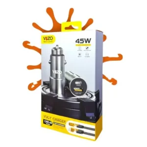 car45 volt series – dual port smart car charger (with v999 4 in 1 cable) | car charger portable charger for car | vizo car charger | vizo car45