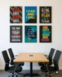 Set of 6 Motivational Theme phototiles for wall Decoration/ wooden phototiles